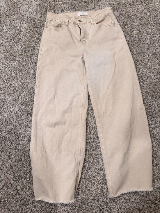 Vervet Denim - VERVET Women's Ankle Crop Wide-Leg Jeans in Beige